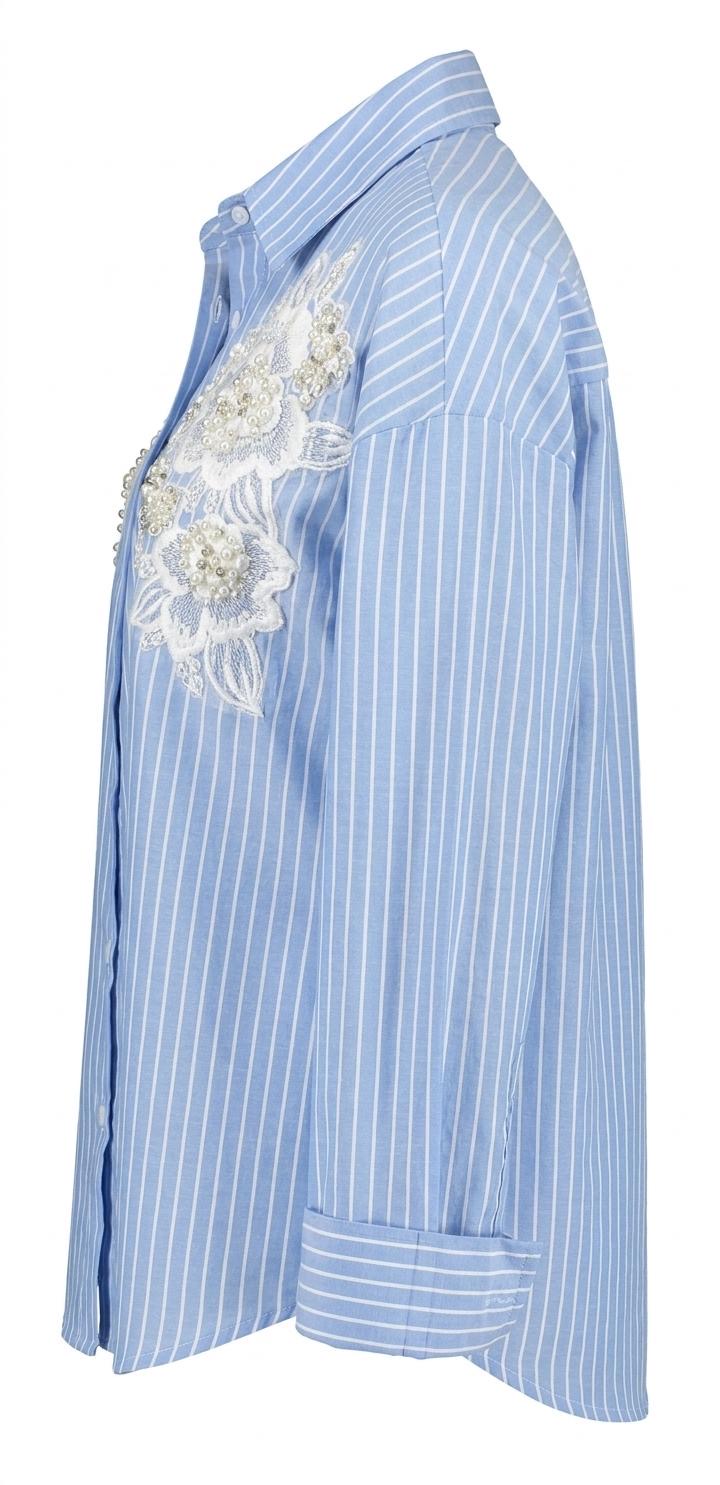 chemise à rayures ciel et blanc