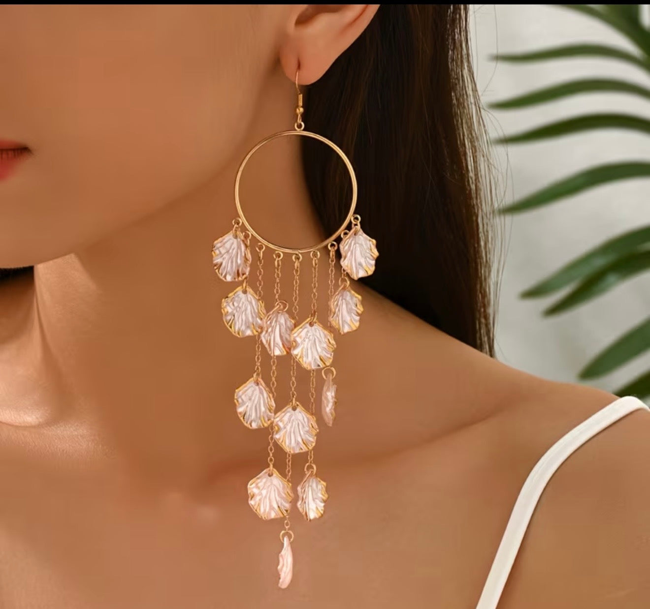 Boucles d’oreilles bohème nacrées