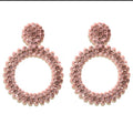 Boucles d'oreilles perles noires et champagne