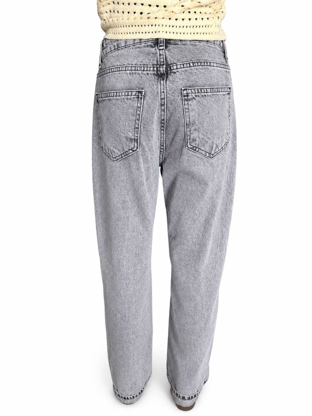Jean Wide Leg Gris Délavé