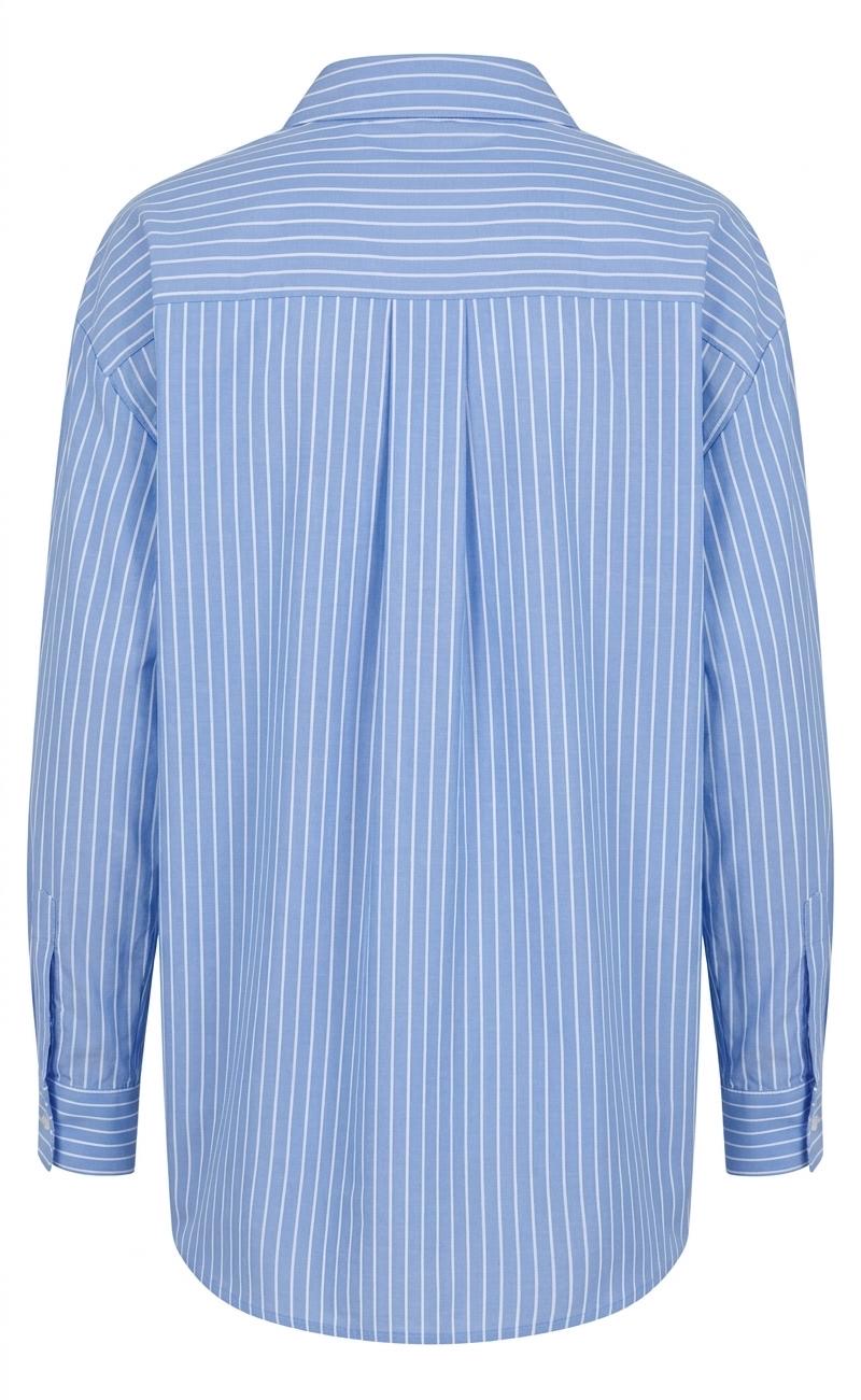 chemise à rayures ciel et blanc