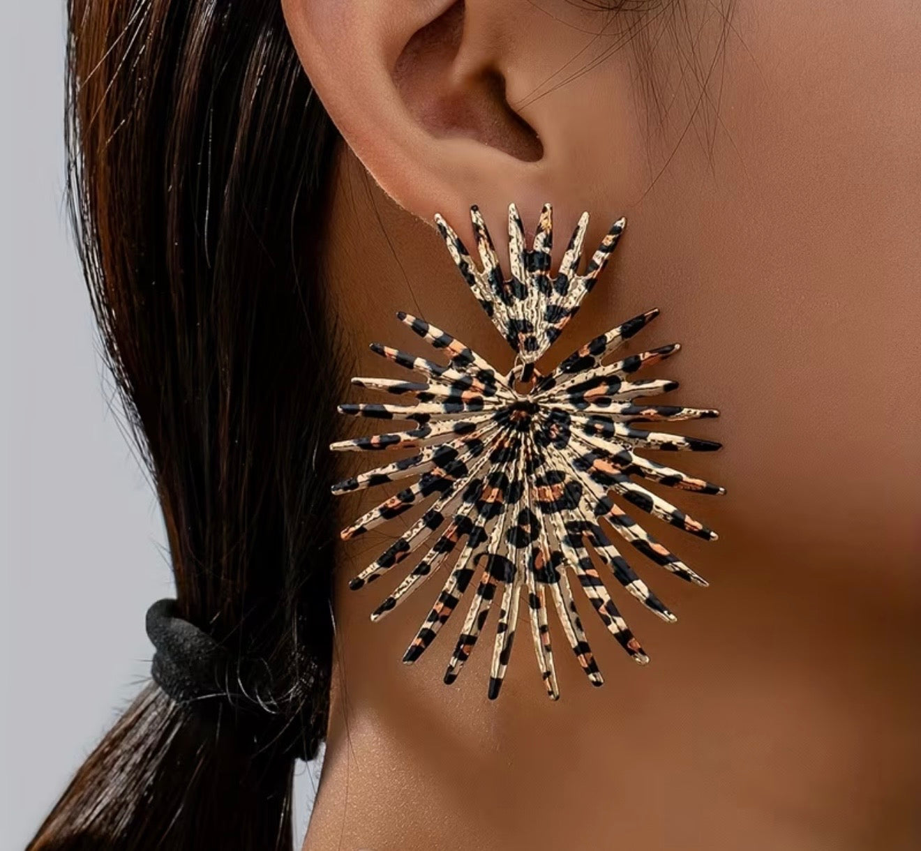 Boucles soleil imprimé léopard