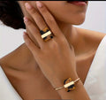 Bague & bracelet acrylique écaille